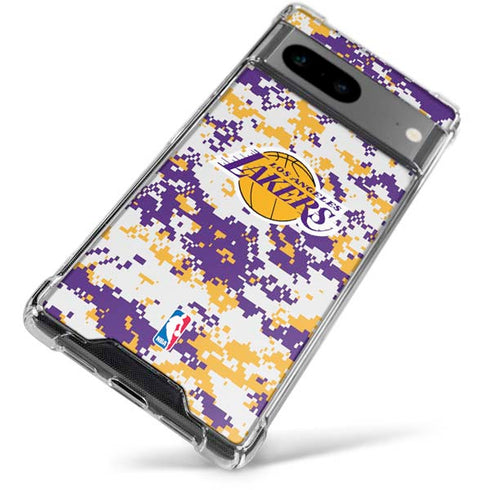 NBA Los Angeles Lakers Digi Camo Google Pixel 7a Clear Case